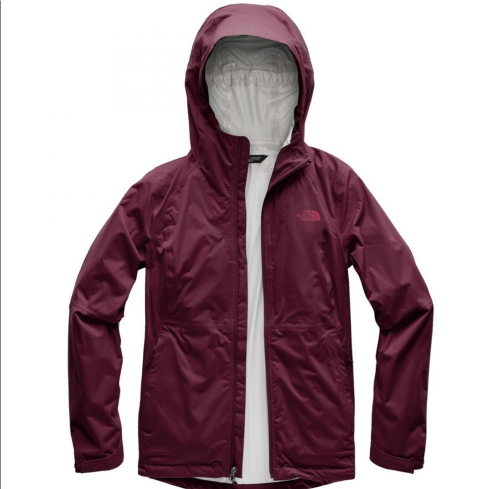 Burgundy North Face Raincoat